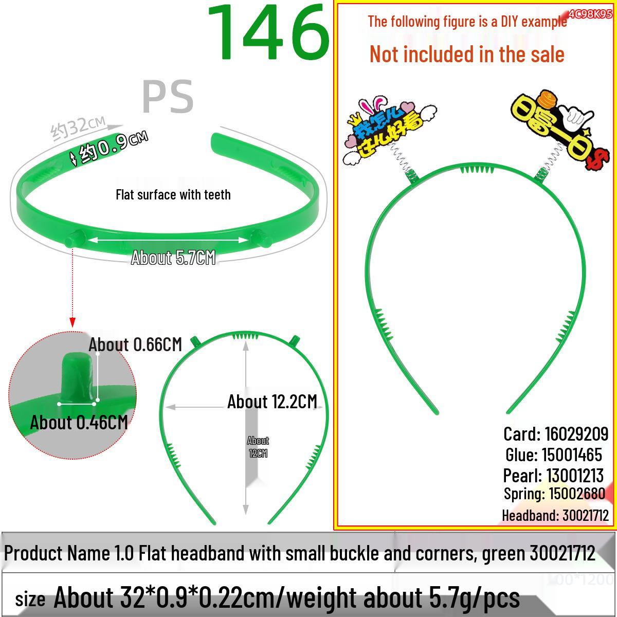 

Красный Зубчатый Маленький Ободок с Пряжкой - Рождественский DIY Аксессуар