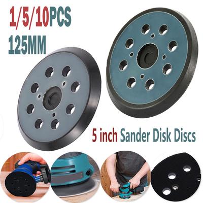 10PCS Grinder Backing Pad Hook and Loop 5 Inch 8 Holes Sanding Disc Sandpaper Tray for 125mm Polishing Machine Abrasive Tools