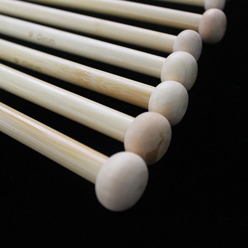36Pcs Bamboo Knitting Needles 12Cm Single Pointed Straight Needles Odorless Sturdy Smooth for Handmade Sweater Scarf