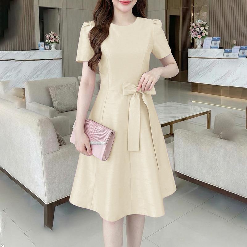 ZANZEA Women Casual Round Neck Summer Short Sleeve A-Line Dress