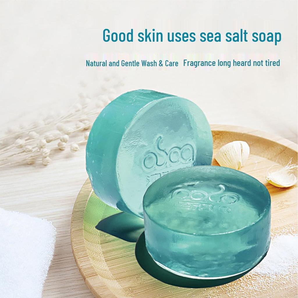 Gu Long Men's Sea Salt & Plant Essence Soap - Refreshing Bath & Facial Cleanser with Invigorating Fragrance