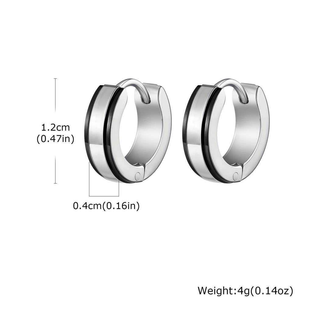 Simple Mens Earrings,Never Fade Stainless Steel Circle Huggies Hoop Earring,Casual Jewelry Gifts