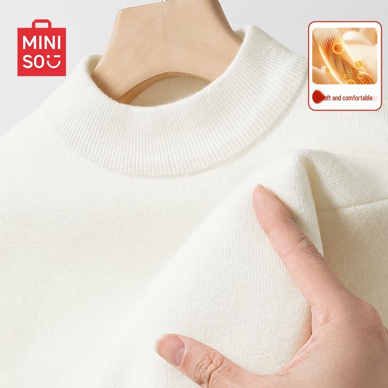 MINISO Men's Half-High Collar Knit Pullover Sweater