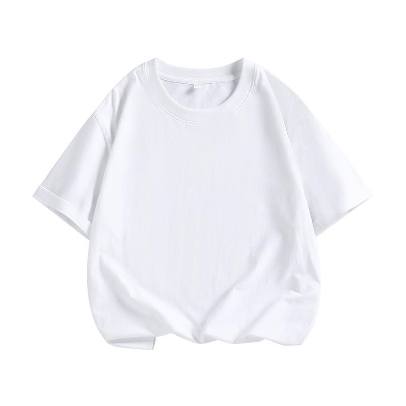 Pure Cotton Kids' T-shirt with Logo - Summer Class Uniform & Parent-Child Wear
