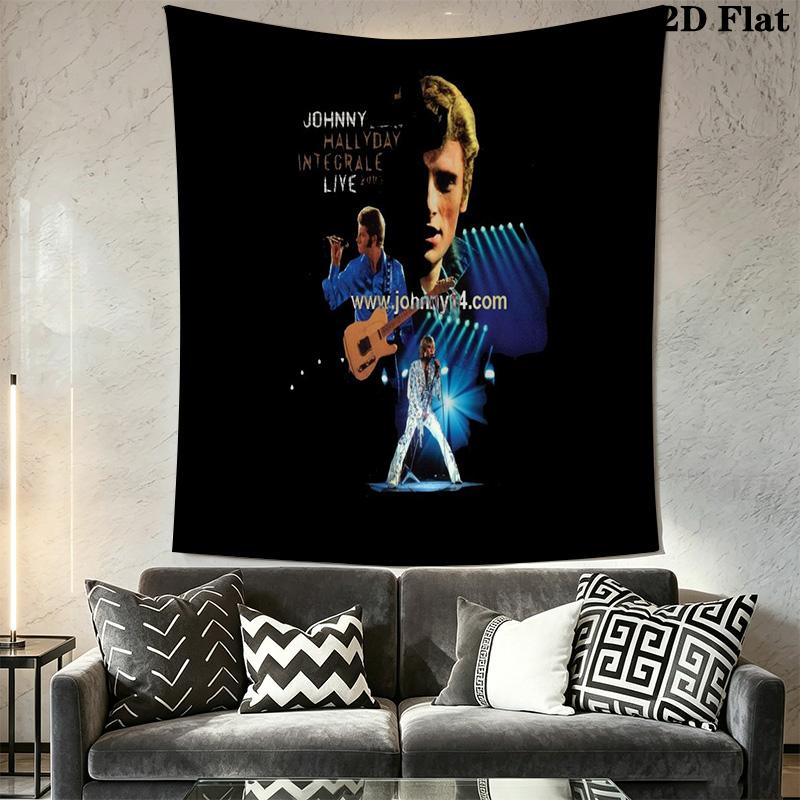 Johnny Hallyday Live Concert Poster Tapestry Fashion Print Background Cloth Background Wall Hanging Cloth Background Cloth Work Of Art