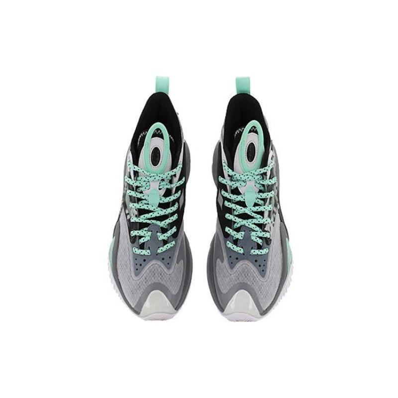 Anta Kong Chao 3 Shock Absorption Non-Slip Wear-Resistant High-Top Basketball Shoes Men Sneakers Black Gray 112131601-5