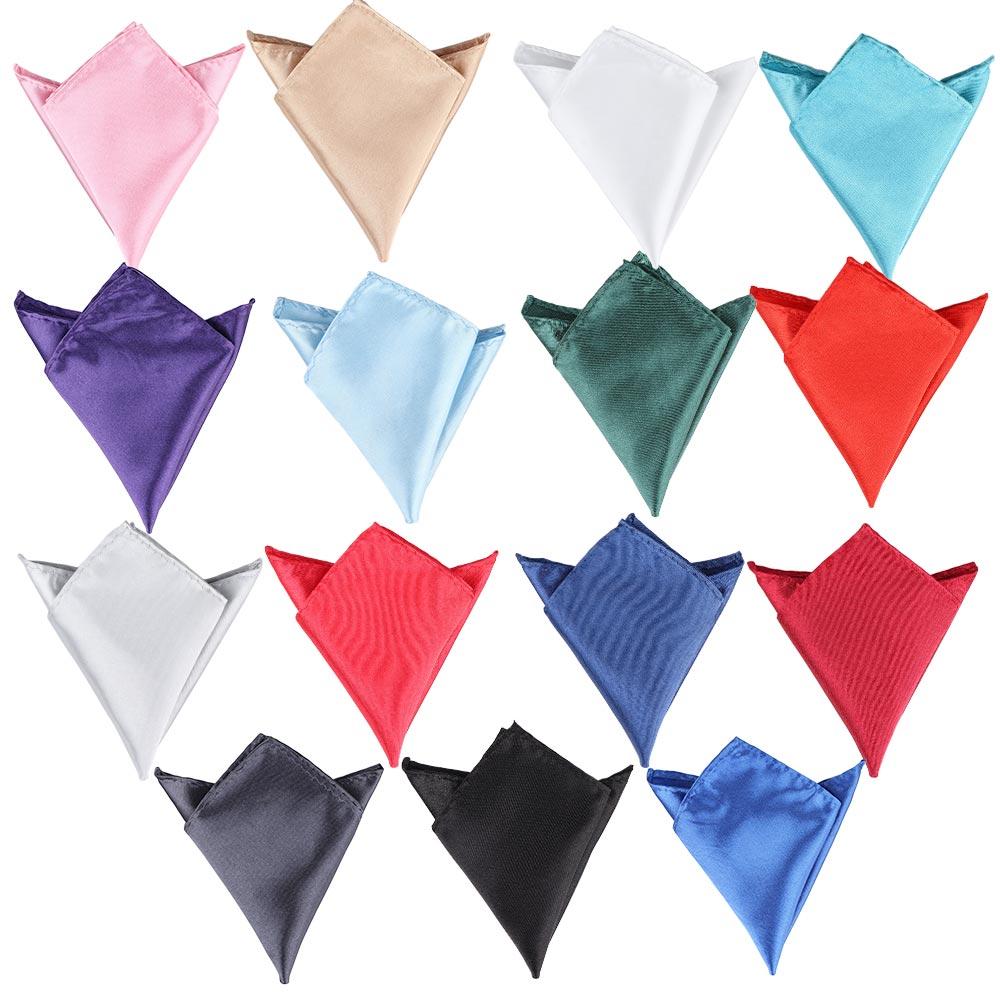 for Wedding Dress Party Men Satin Plain Solid Square Pocket Silk Pocket Square Hanky Handkerchief