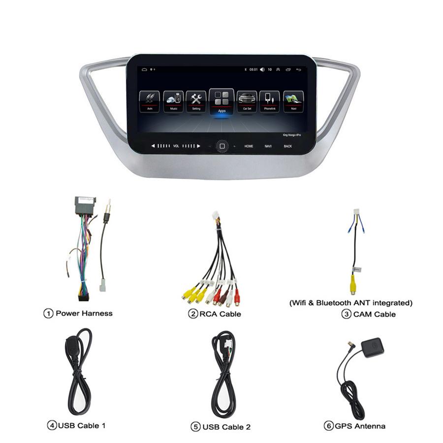10.25'' For 2017-2019 Hyundai Solaris Verna Radio Player GPS Navi WiFi FM 1+16GB