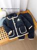 Winter Kids' Quilted Flannel Pajama Set: Thick Coral Fleece for Boys, Girls, and Babies