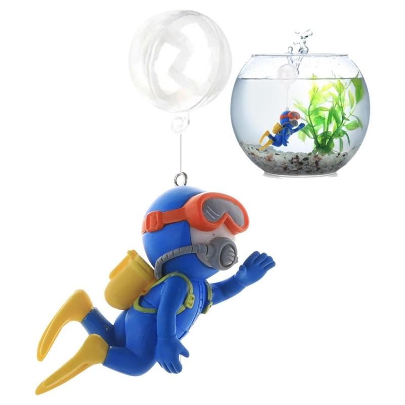 Floating Diver Device Aquarium Ornament Lovely Girl on Whale Miniature DIY Toy