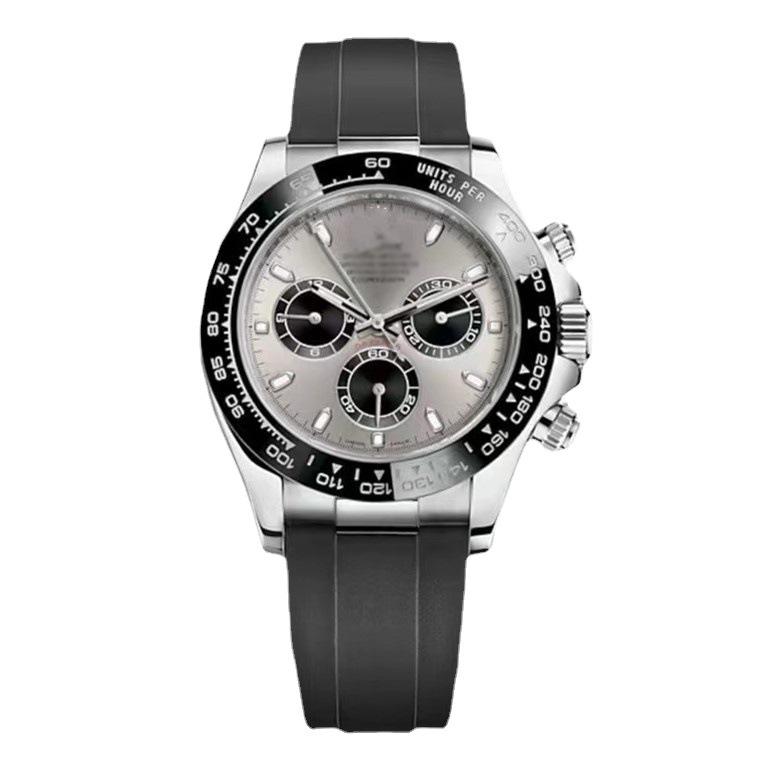 Daytona Six-Pin Panda Dial Mechanical Steel Men's Watch