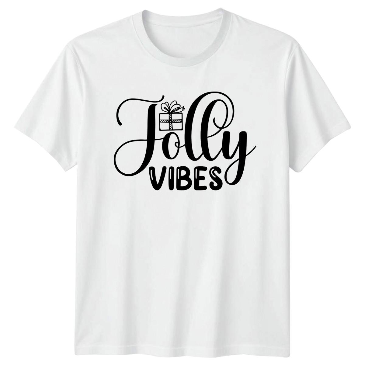 Jolly Vibes T-Shirt Festive Christmas Holiday L