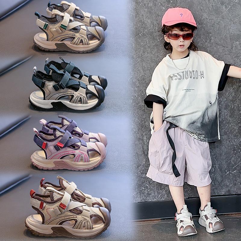 Children's Baotou Sandals Summer New Boys' Sports Beach Shoes Breathable Soft Bottom Outdoor Girls' River Tracing Shoes