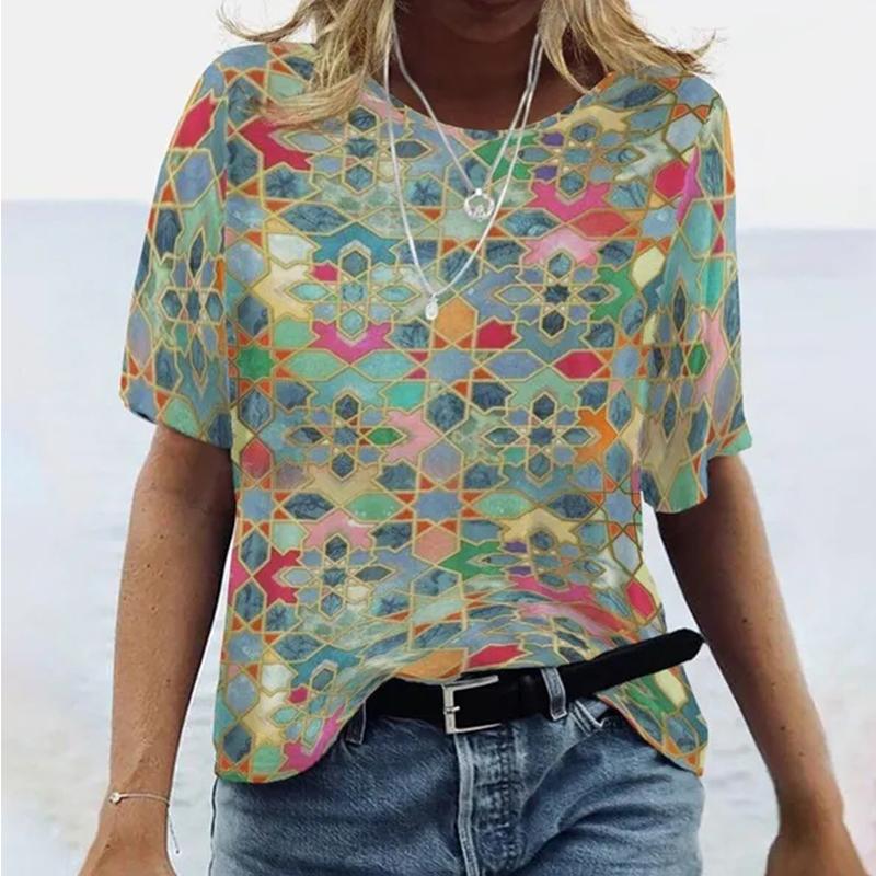 

Модная женская синяя футболка с кешью, забавная повседневная футболка с круглым вырезом и короткими рукавами, летняя женская футболка L зелёный