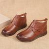 Genuine Leather Snow Boots Women Winter Shoes Warm Plush Flat Non-slip Mother Shoes Plus Size 41