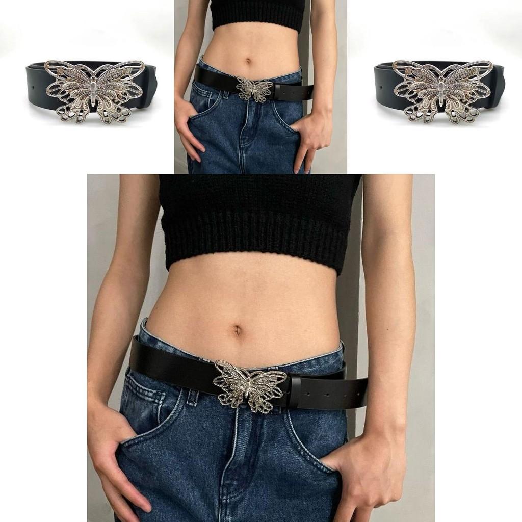 Hollow Metal Sophisticated Butterfly Automatic Belt For Womens Fashionable Look