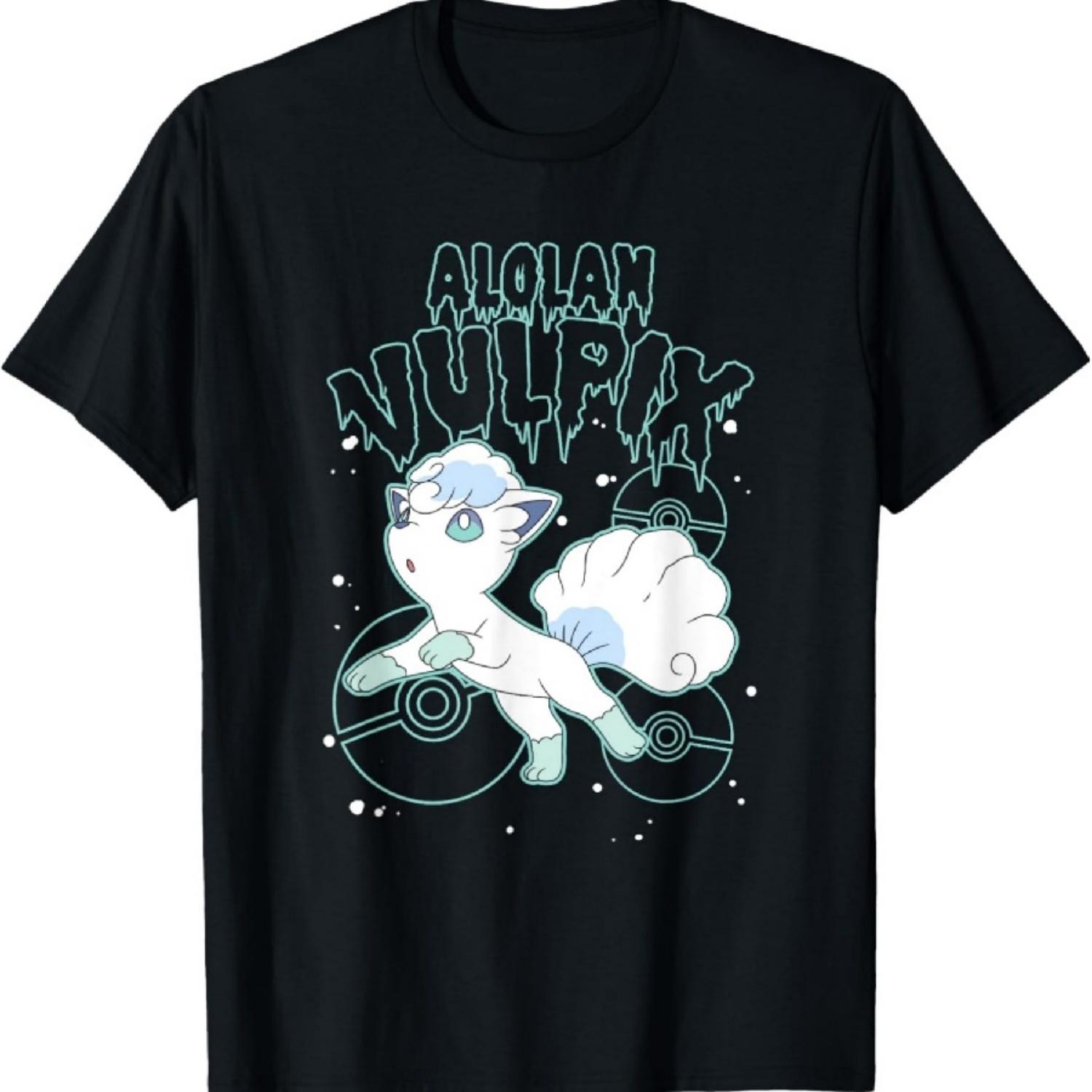 

Pokémon Alolan Vulpix Dripping Text Falling Snowballs Shot T-Shirt XXXXXL чорний