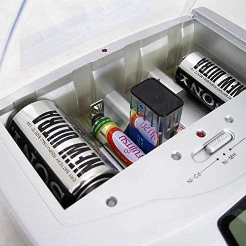 Chargeur de Piles - Universel - LCD - Recharge NiCd/NiMH - Compatible AA/AAA/C/D/6LR61 - Noir