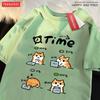A Day When The Working CatS Battery Is Low Cotton Women TShirts Cartoons Prints T Shirts Loose ONeck Soft Tops Summer Clothes