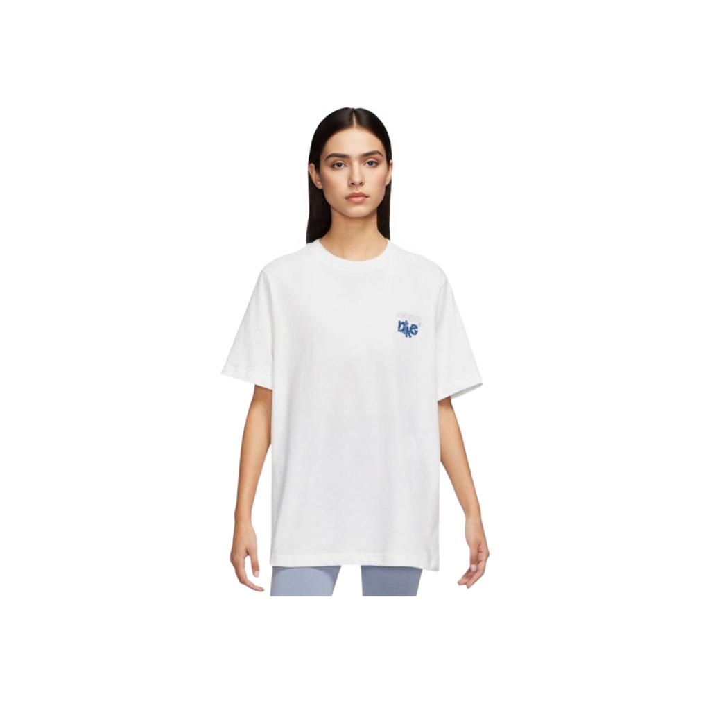 Nike Alphabet-Print Lockeres Rundhals Kurzarm-T-Shirt Damen Tops Weiß FD2550-100