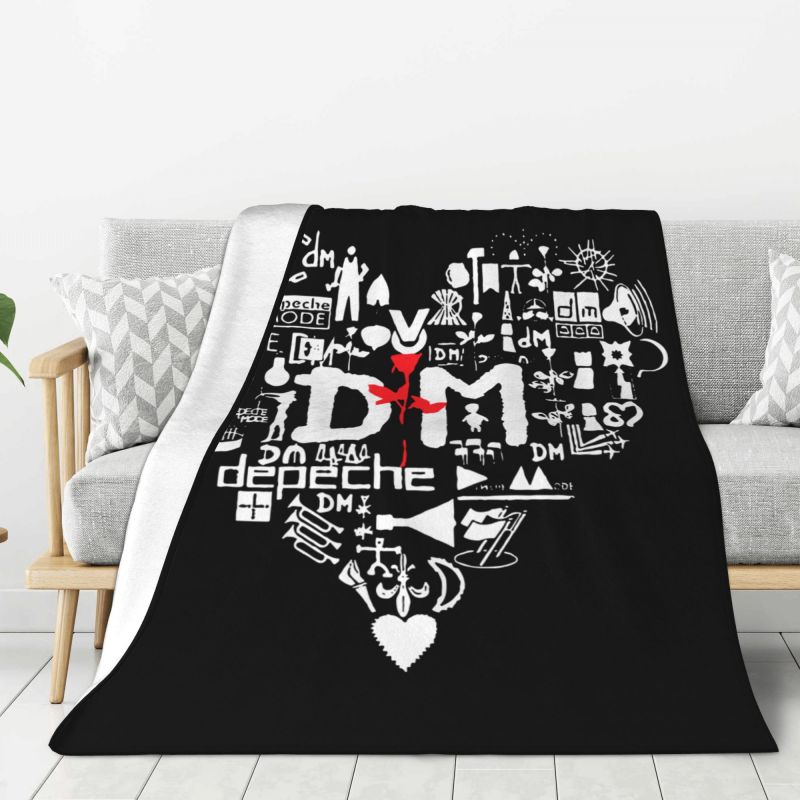 Custom Sofa Fleece Depeche Cool Mode Heavy Metal Rock Band Throw Blanket Warm Flannel Blankets for Bedroom Home Sofa Quilt