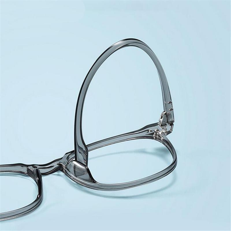 0 -0.5 -0.75 To -4.0 Anti Blue Light Transparent Gray Frame Square Myopia Glasses Rivet  Minus Degree Prescription Spectacle