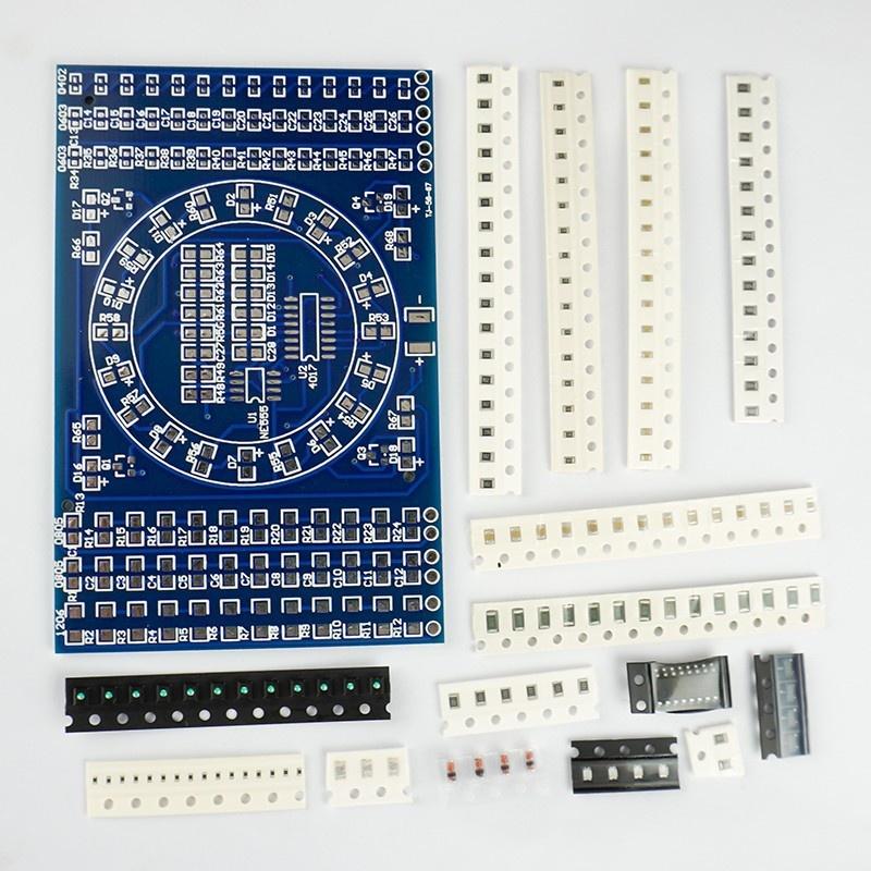 1 Set Funny Skill Training Electronic Suit Cd4017 Rotating Led Smd Ne555 Soldering Practice Board Diy Kit