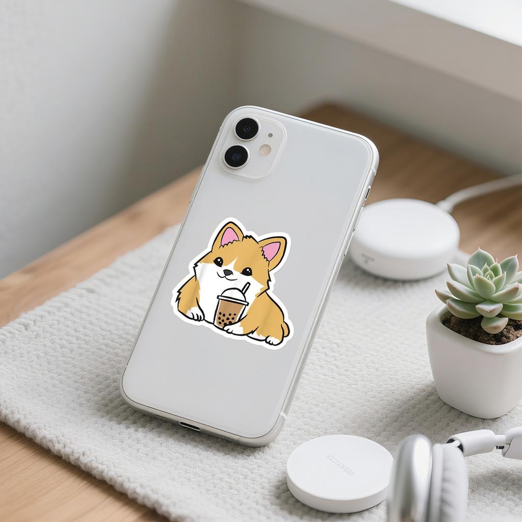 50 Cartoon Cute Corgi Dog Laptop Suitcase Skateboard Water Cup Doodle Decorative Stickers