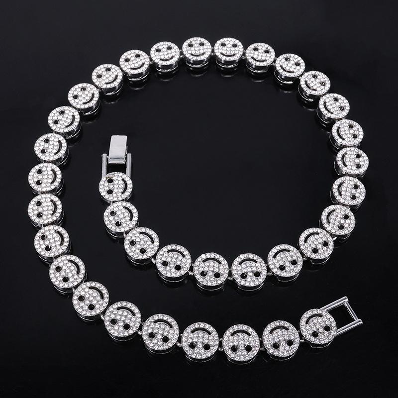 Fashionable Exquisite Smiling Face Decoration Necklace Bracelet Suit Suitable For Summer Travel And Fashionable Zircon