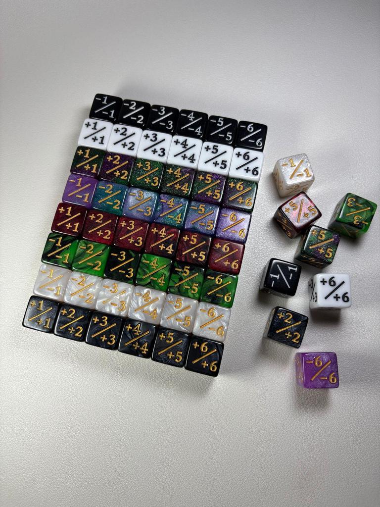 16mm Acrylic Dice for Adding and Subtracting 1-6 in Board Games and Educational Role-Playing