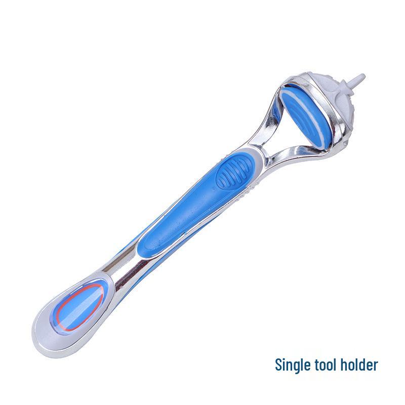 5-Blade Manual Razor with Universal Cartridge - Orange and Blue