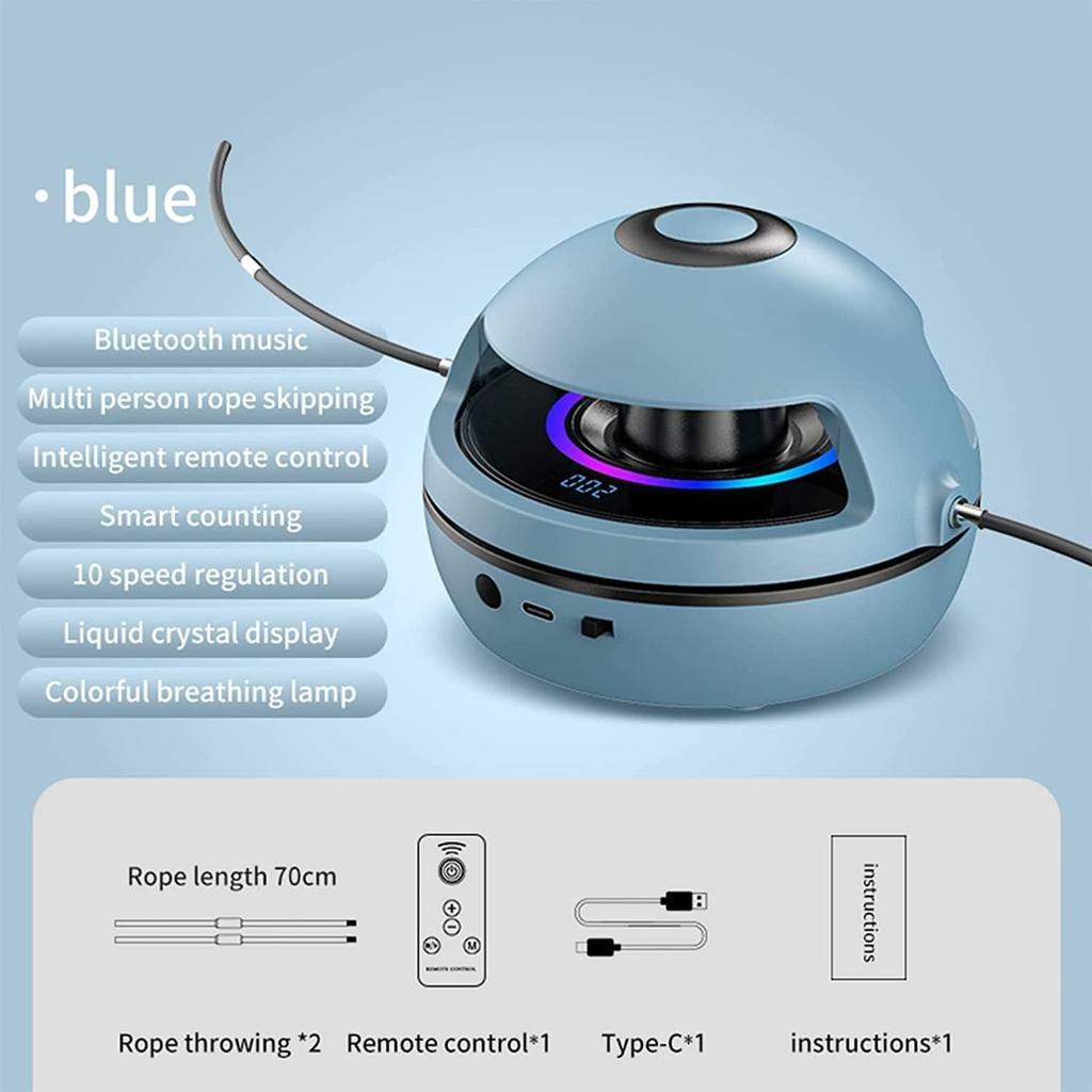 Music Jump Rope Machine, Intelligent Automatic Electric Rope Skipping Machine With Bluetooth Speaker,with LED Display Counter