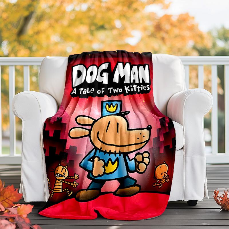 Dog man printed throw blanket—lightweight,soft,warm;versatile blanket for all seasons—perfect as &air-conditioning throw,nap blanket