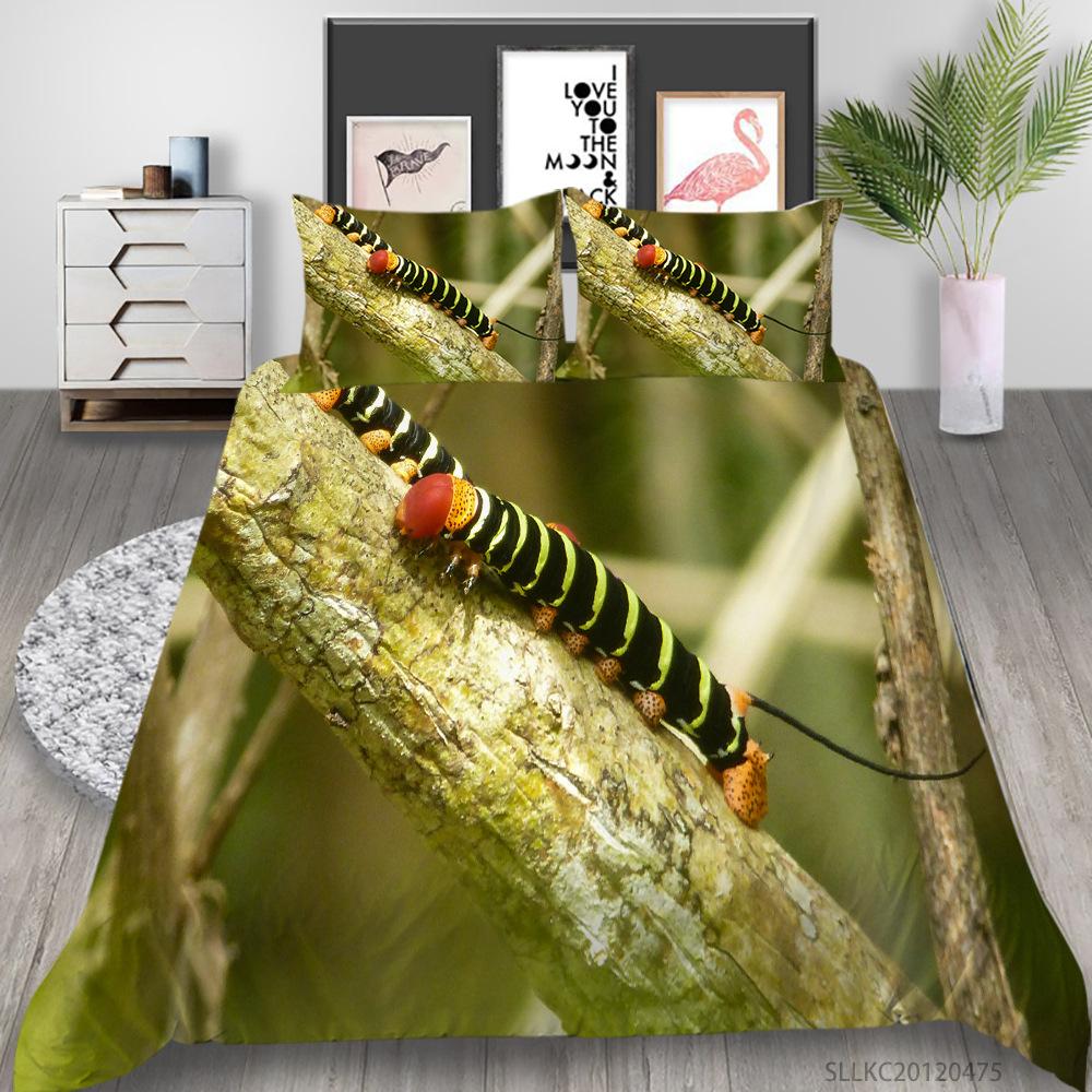 Quilt Cover Pillowcase Two Or Three-Piece Set Polyester Color Insect 3D Digital Printing