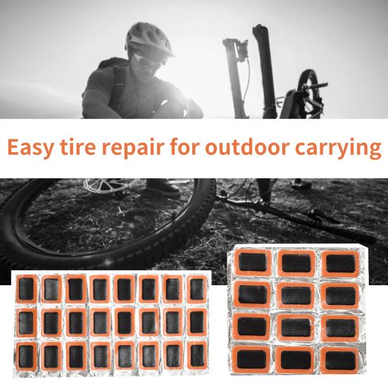 12Pcs/24Pcs Durable Bicycle Tire Repair Patch Rectangle Good Toughness Lightweight Useful Bike Tire