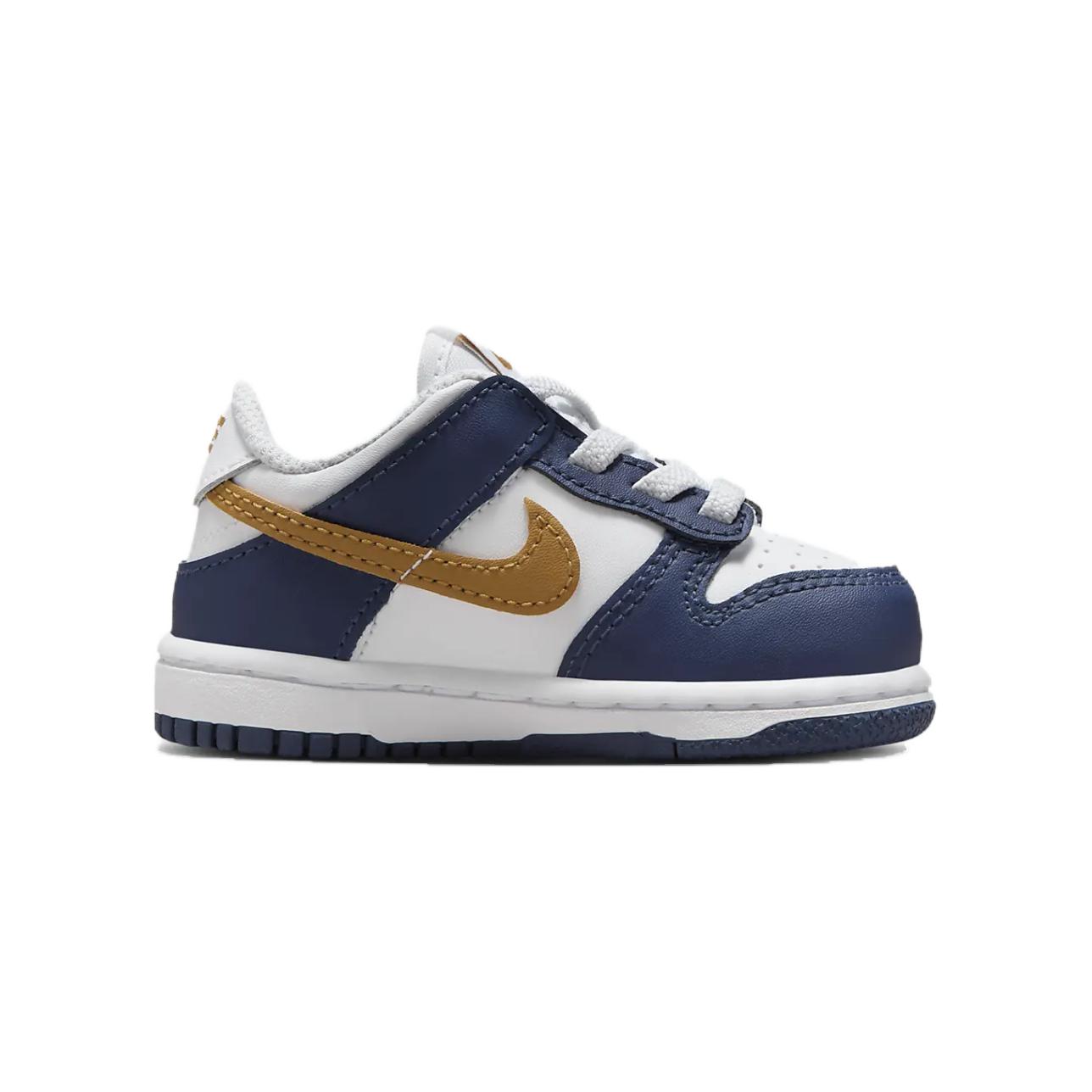 

Новые кроссовки Nike Dunk с низким верхом, противоскользящие, износостойкие, для малышей, белые/синие, для младенцев и малышей FB9107-111 27