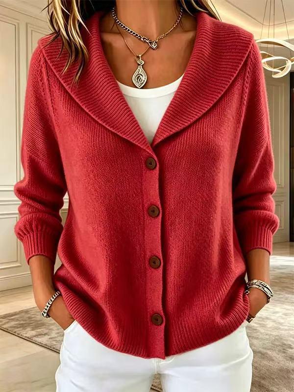 2026 European & American Women's Autumn/Winter Nine-Sleeve Lapel Button Solid Color Fashion