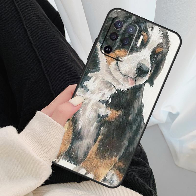 Funny Bernese Mountain Dog Case For Oppo A18 A38 A58 A78 A98 A80 A60 A40 A96 A76 A16 A94 A74 A54 A15 A17 A57 A77 A5 Pro