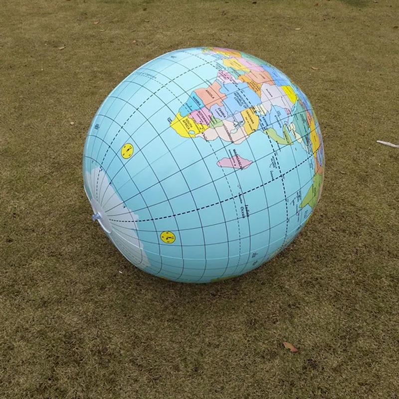 Globo Gonfiabile Grande 90cm 3D Mappa Inglese Palla Bambino Geografia Illuminazione Ausilio Didattico Aula&Oggetto Interattivo Genitore-Figlio