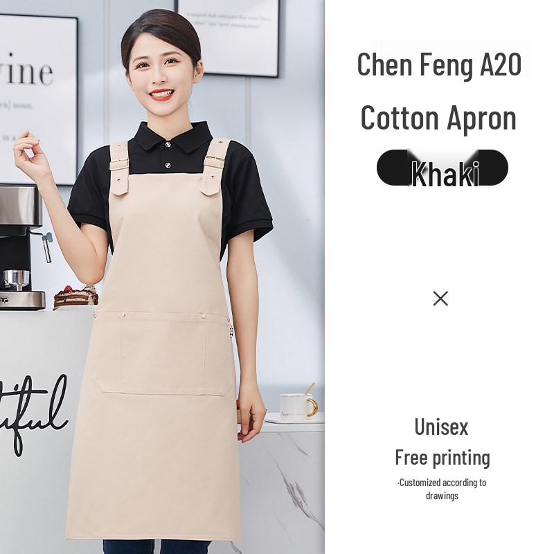 Waterproof Oilproof Canvas Apron with Logo for Coffee, Tea, Restaurant, and Catering Work