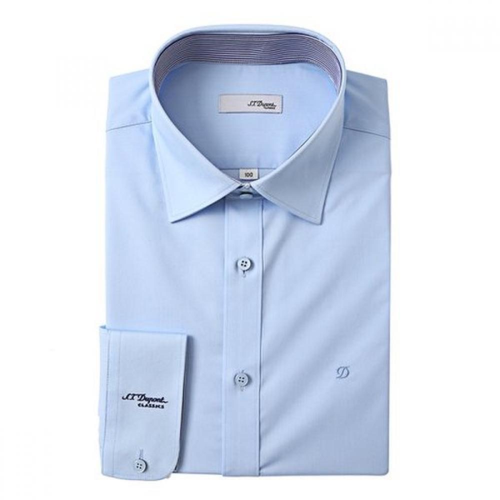 S.t. Dupont Long Sleeve Stretch Blue Shirt Se5fm12ls903sbu 95