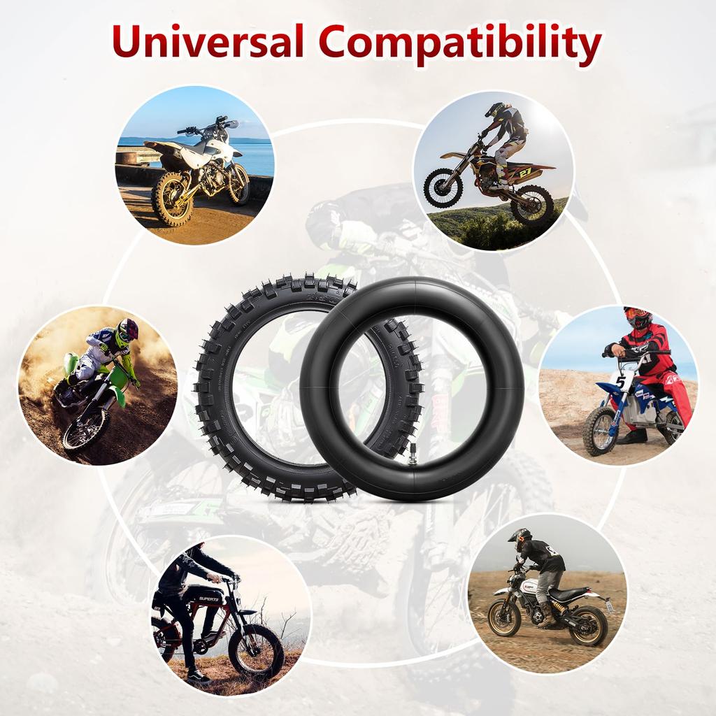 PaoWin 33J Motorcycle Tire Tube with Thick Wall and TR4 Motorcycle Motorcycle Motorcycle 2.50-10 Tire, TT, 2.50-10 Tire, 2.50-10 + 2.50/2.75-10 Valve,
