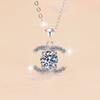 Necklace Classic Letter Pendant 1 Carat D Color Moissanite Jewelry Collarbone Chain