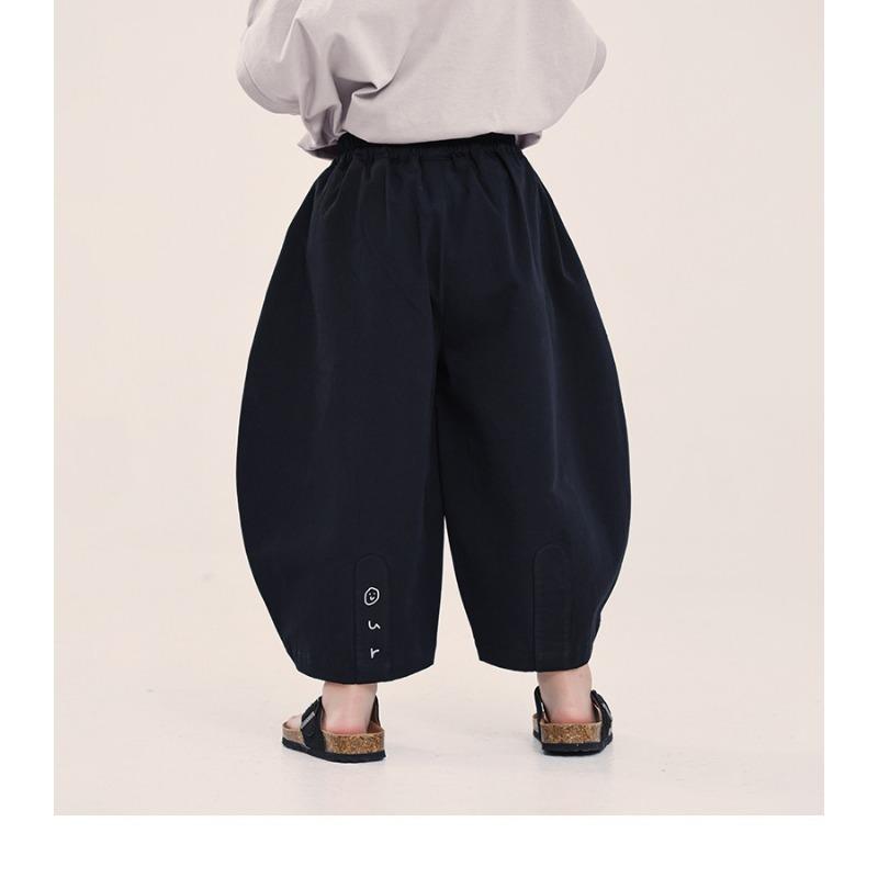 Boys Young Kids Loose Solid Casual Summer Cropped Pants