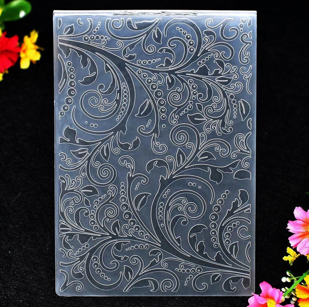 BOTARO Kwan Crafts Leaf Plastic Embossing Folder for Card and Other Paper Crafts Making, Scrapbooking,