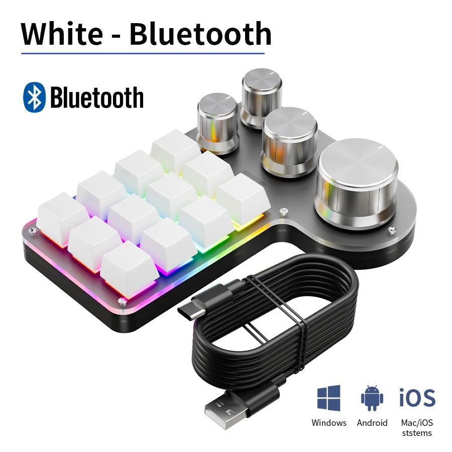 Programming Custom Macro Keyboard RGB Wired/Bluetooth/2.4G Optional 12 Keys 4 Knob For Gaming Keypad Mechanical Hotswap Macropad