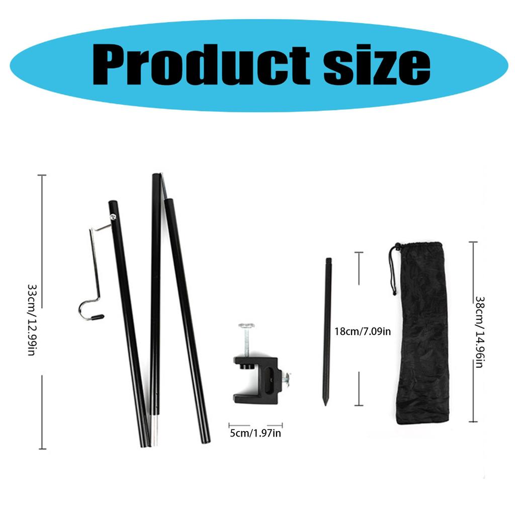 Folding Lamp Stand Portable Outdoor Table Light Hanger Rack for Picnics Hiking Fishing Backpacking Garden Enduring