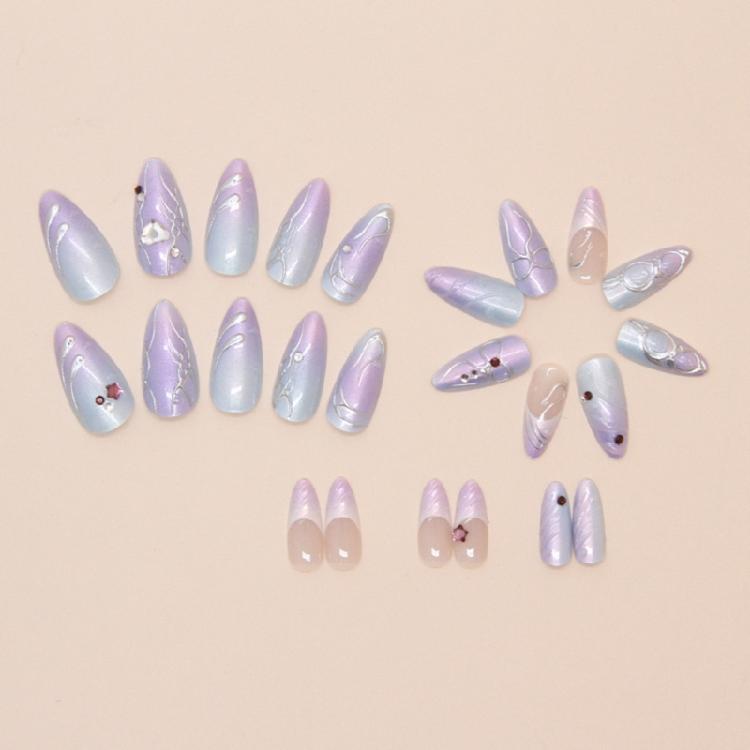 Almond Nail Tips Fake Nail Glues On Nail Stick On Nail Press On Nail Artificial False Nail for Womens and Girls