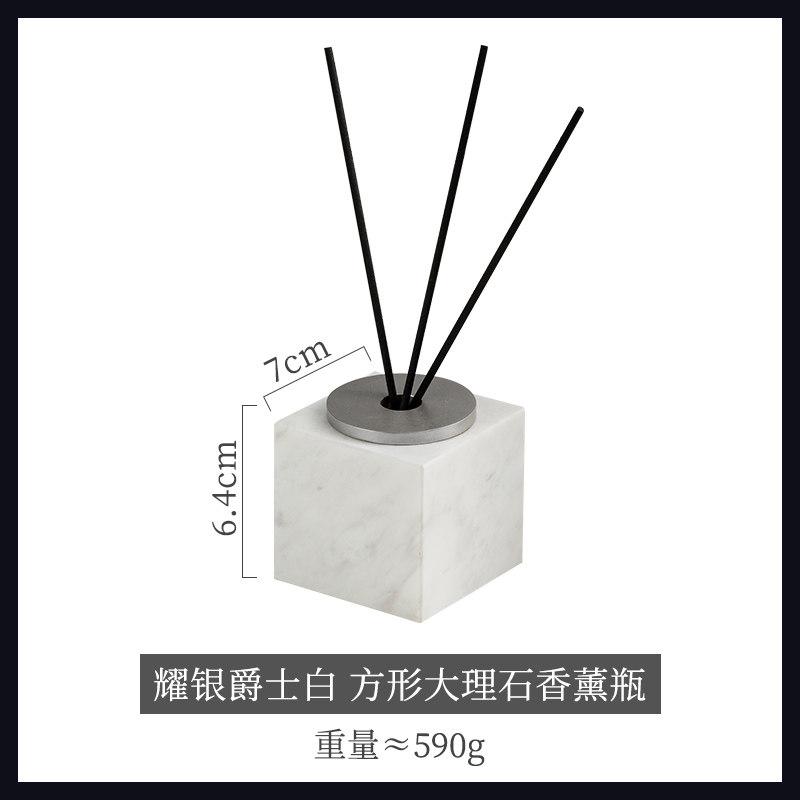 Natural Marble Perfume and Aroma Bottle Square Marble Bathroom Essential Oil Storage Bottle Fragrance Diffuser for Room Bedroom