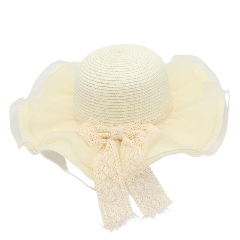

Солом яний капелюх з бантом, сітчастий козирок, капелюх для пляжу Санья, жіночий тонкий дихаючий капелюх у стилі інс, прохолодний капелюх One size fits all молоко, білий колір